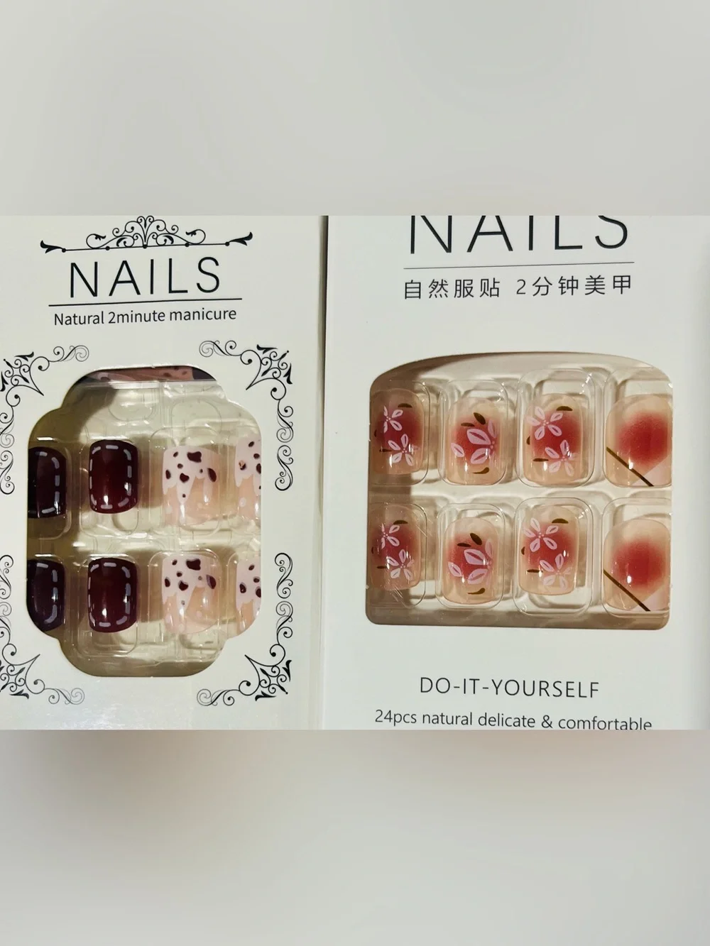 8 Pack- Do-It-Yourself Press-On Nail Set - Assorted Colors